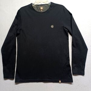 Pretty Green Men's Long Sleeve Crew Neck T-shirt Color Black Sz M